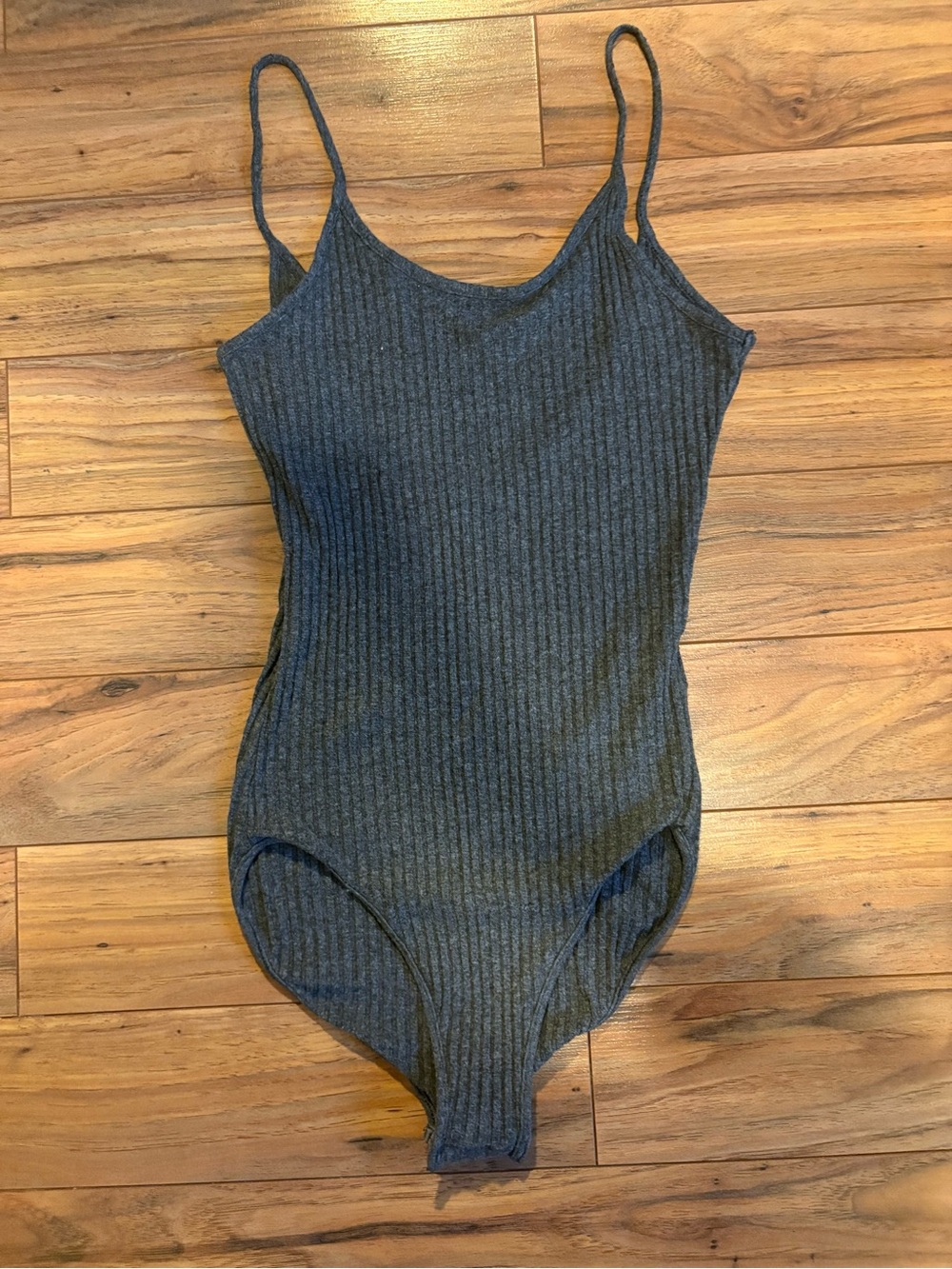 Ribbed Grey One-Piece Bodysuit
